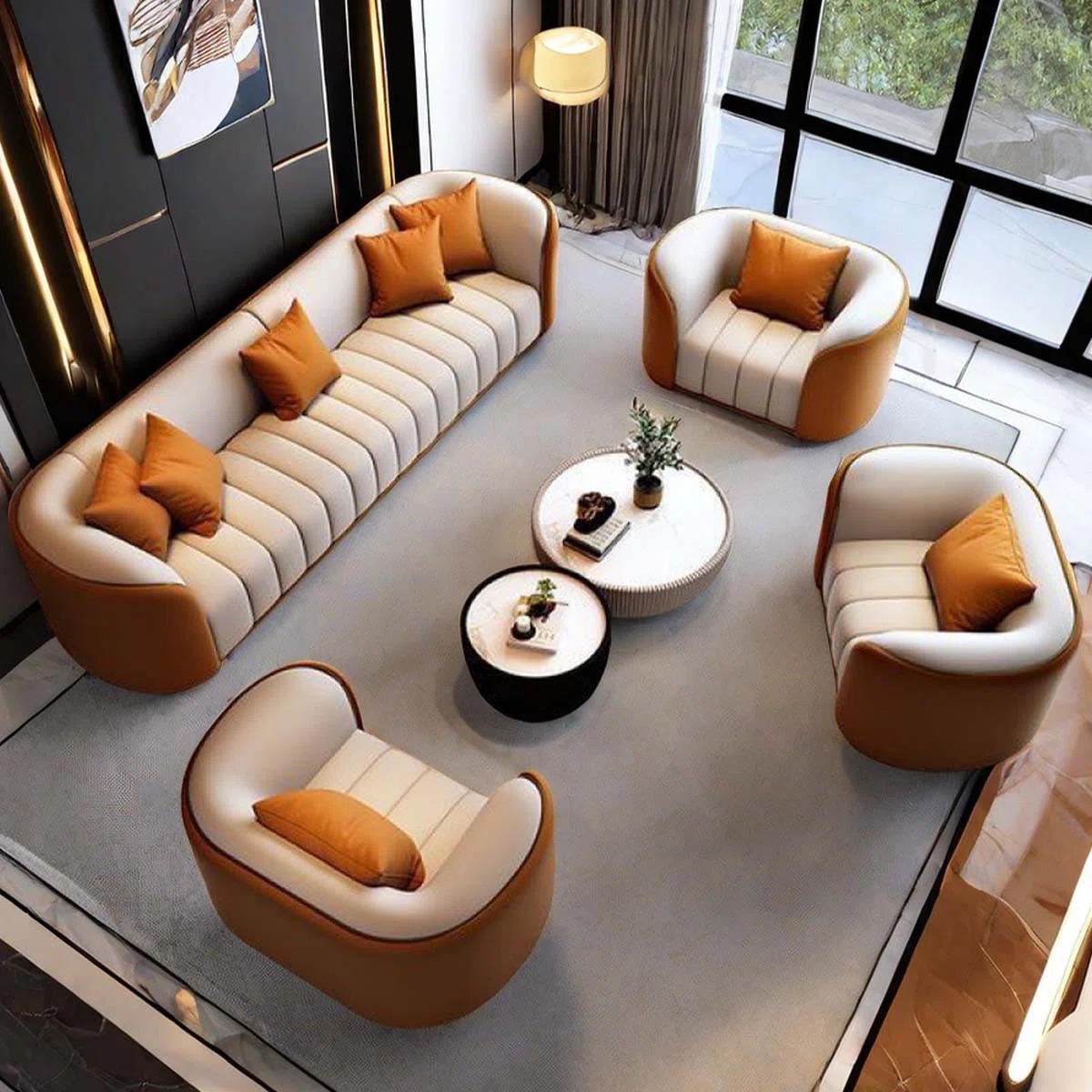 Branach 6 - Piece Faux Leather Living Room Set - Image 2