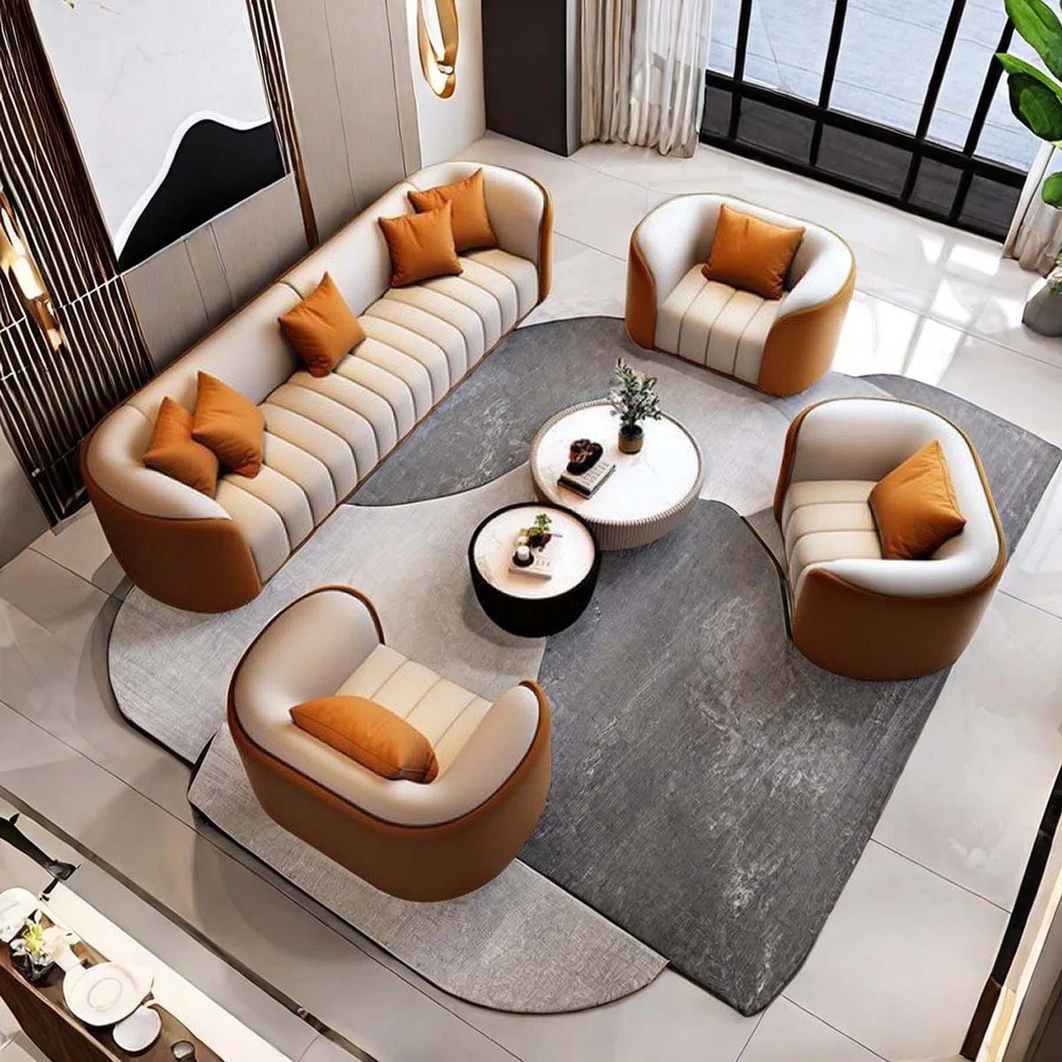Branach 6 - Piece Faux Leather Living Room Set - Image 3