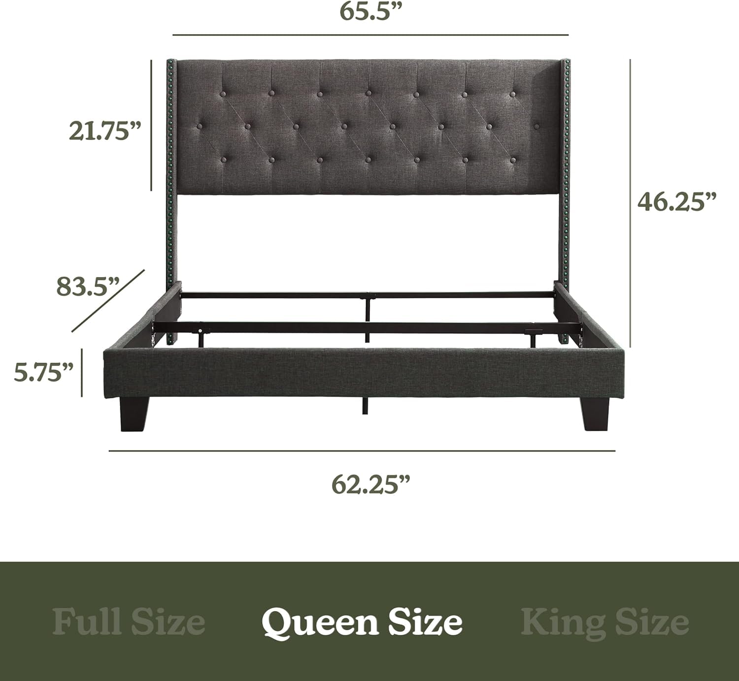 Hearth & Harbor Full Size Wingback Bed - Image 6