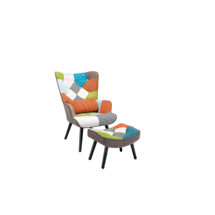 Kade Upholstered Armchair with Footstool