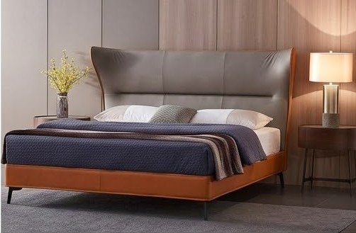 Contemporary Wingback Platform Bed - Image 4
