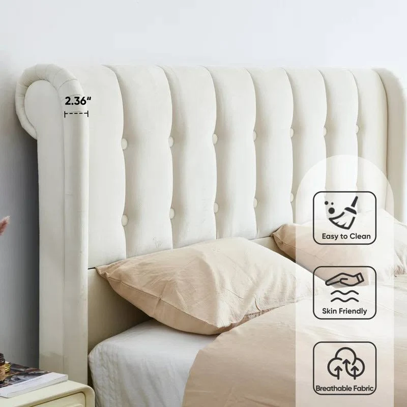ADOUER WOOD Upholstered Bed - Image 5