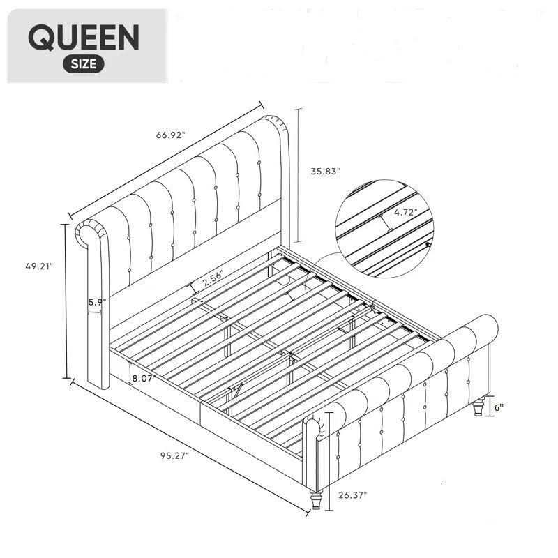 ADOUER WOOD Upholstered Bed - Image 2