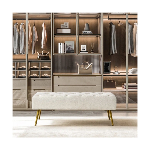 Boucle Upholstered Bench