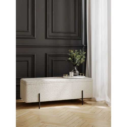 Velvet Upholstered Storage Bench