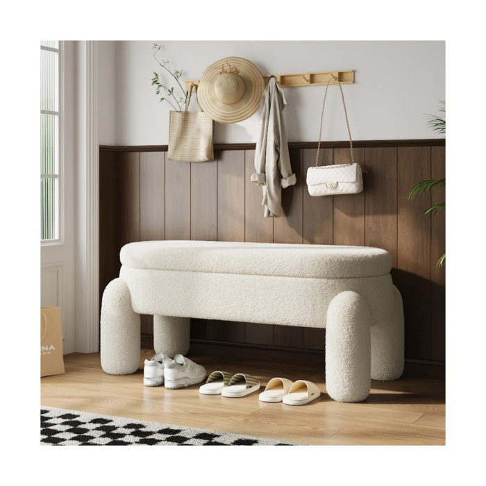 110cm W Teddy White Novelty Storage Bench