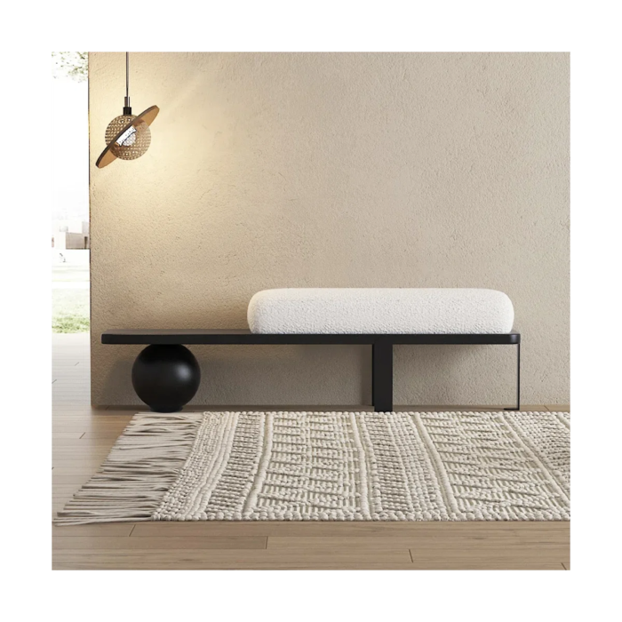 Boucle Upholstered Bench