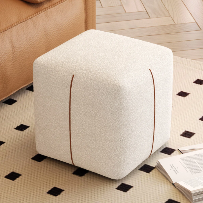 18.5cm Wide Solid Colour Accent Stool Ottoman