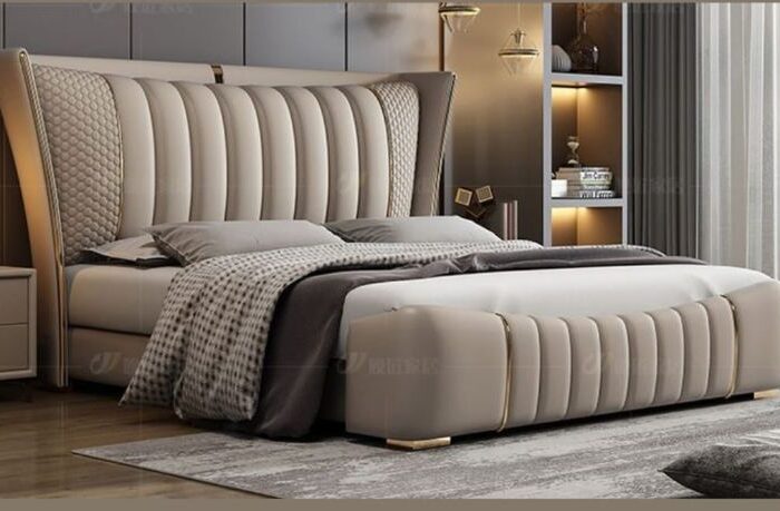 Italian-Modernist Luxury Upholstered Platform Bed