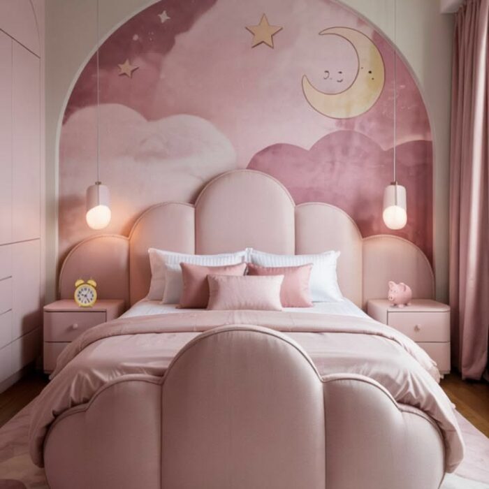 Scalloped Velvet Bed - Kids