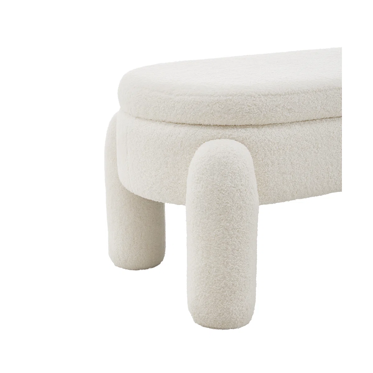 110cm W Teddy White Novelty Storage Bench - Image 5