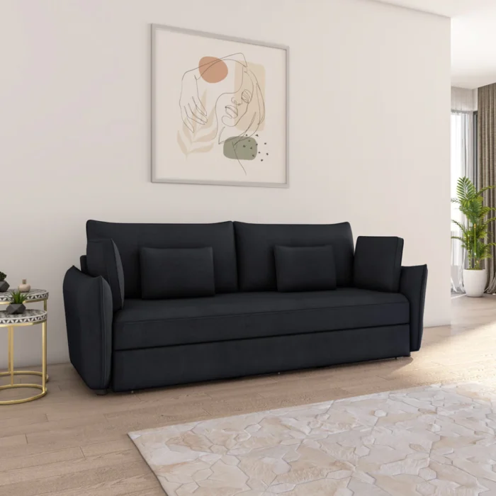 Aveo 3 Seater Sofa Cum Bed Blue