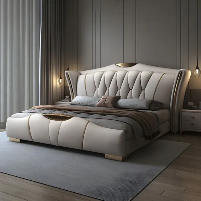 Spear upholstered bed Made to Order Custom Designed