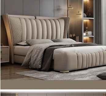 Italian-Modernist Luxury Upholstered Platform Bed