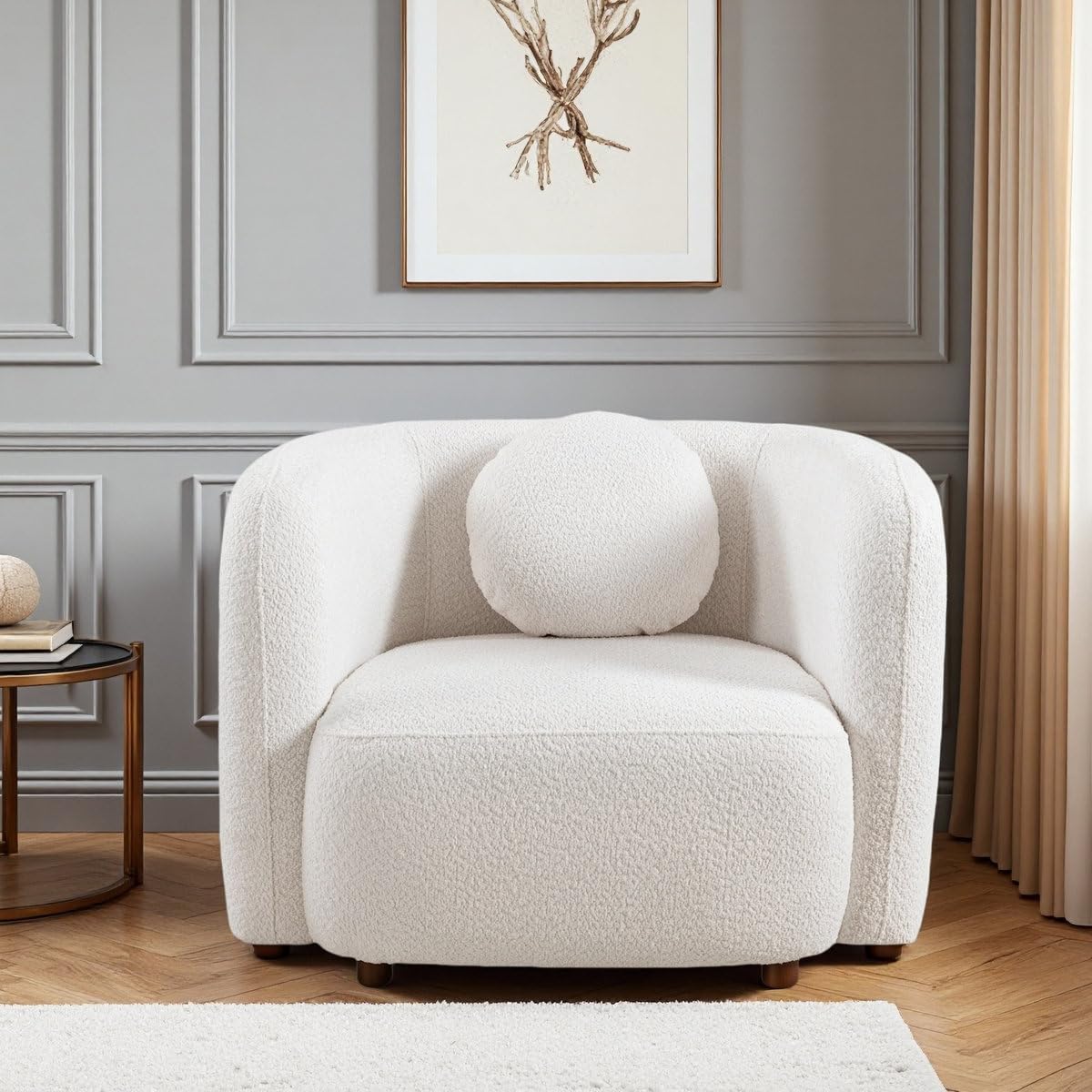 Organic Curved Barrel Chair