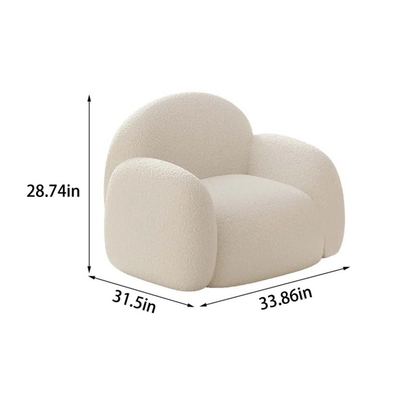 White Boucle Sundae Armchair - Image 7