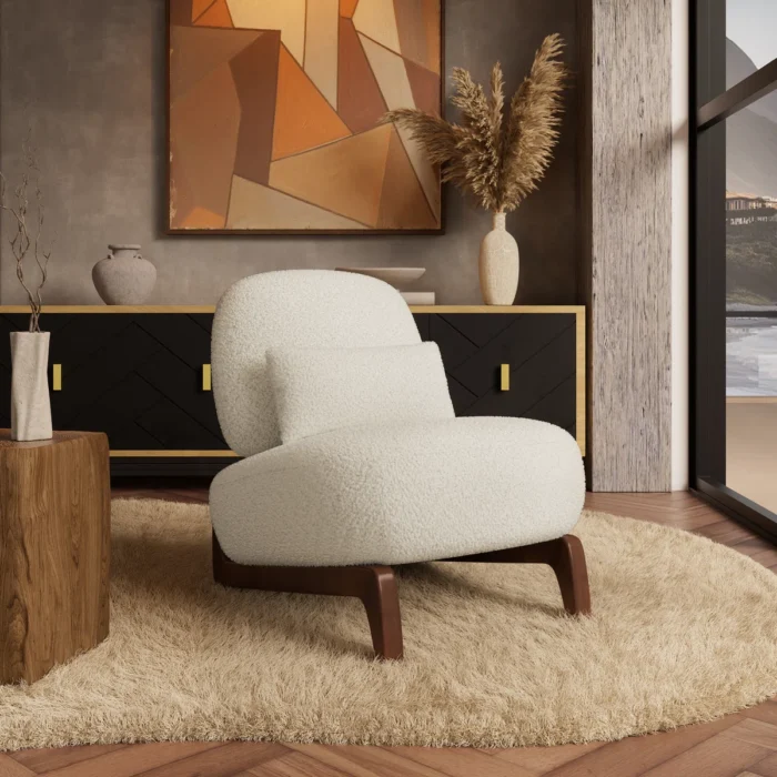 Japandi Slanted Lounge Chair
