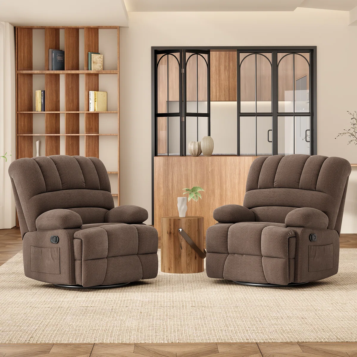 Heald 40.94"W Upholstered Swivel Rocker Recliner - Image 7