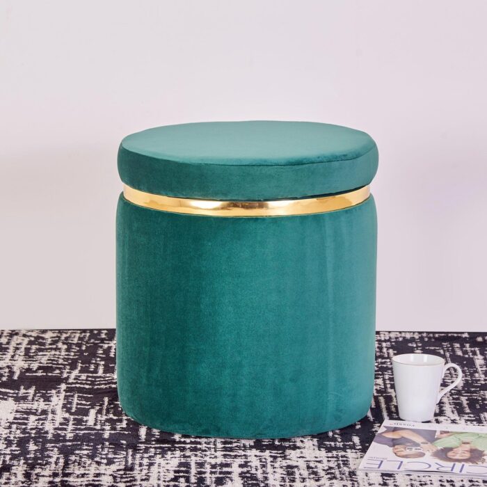 Velvet Storage Ottoman Puffy Stool