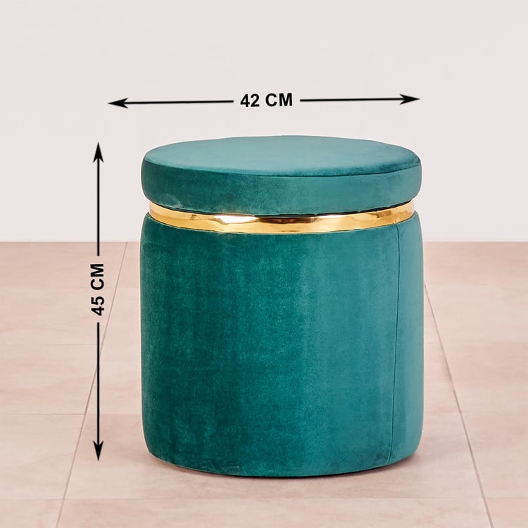 Velvet Storage Ottoman Puffy Stool - Image 7