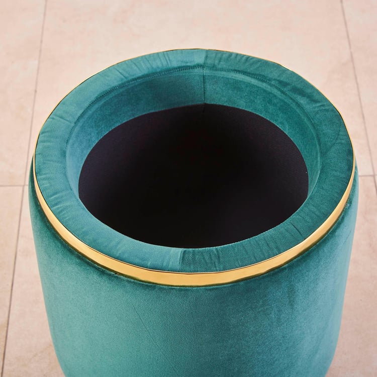 Velvet Storage Ottoman Puffy Stool - Image 5