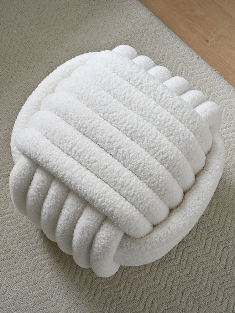 Ribbed Barrel Ottoman Puffy Stool - Image 8