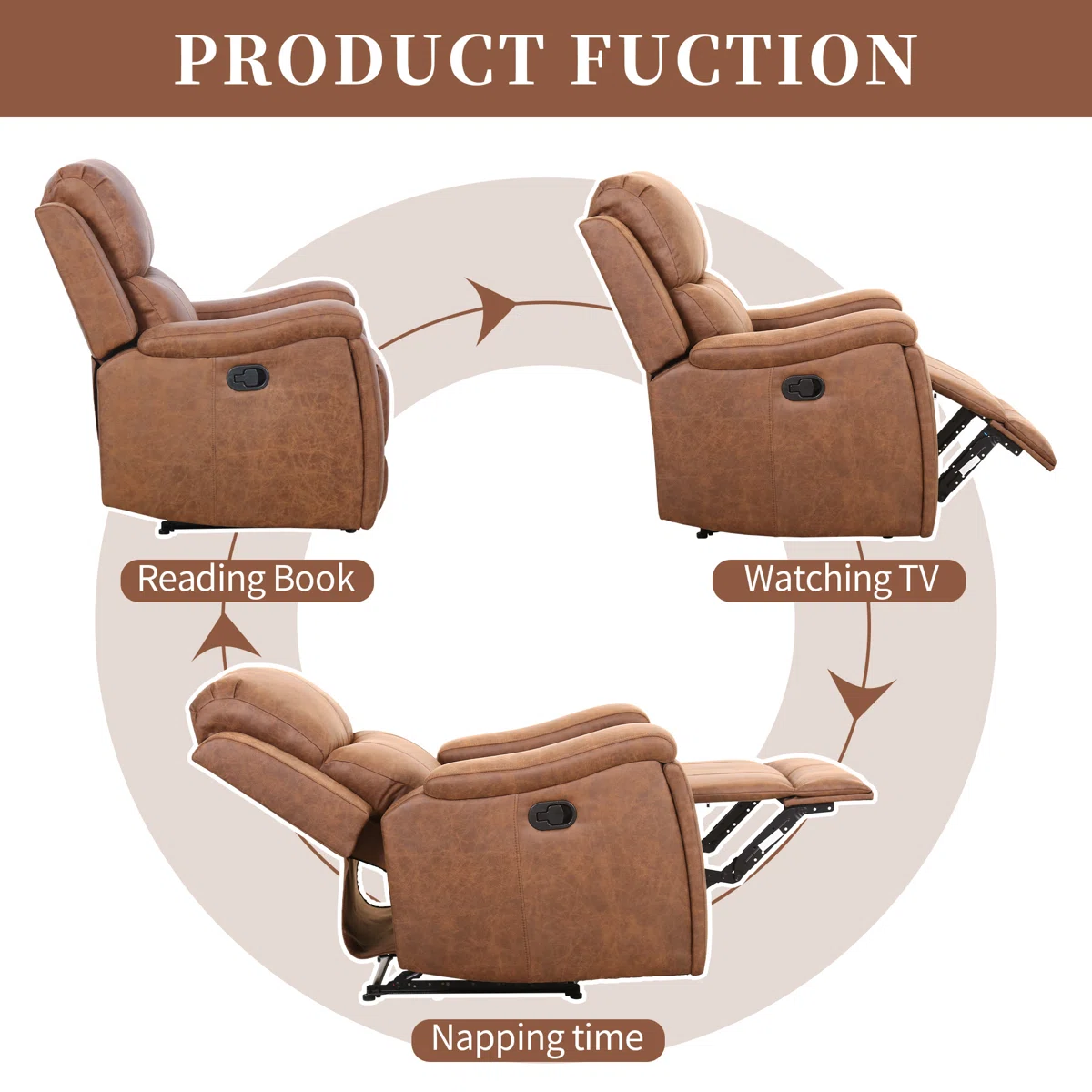 Chesa 2 Piece Faux Leather Reclining Living Room Set with Hidden Cupholder - Image 3