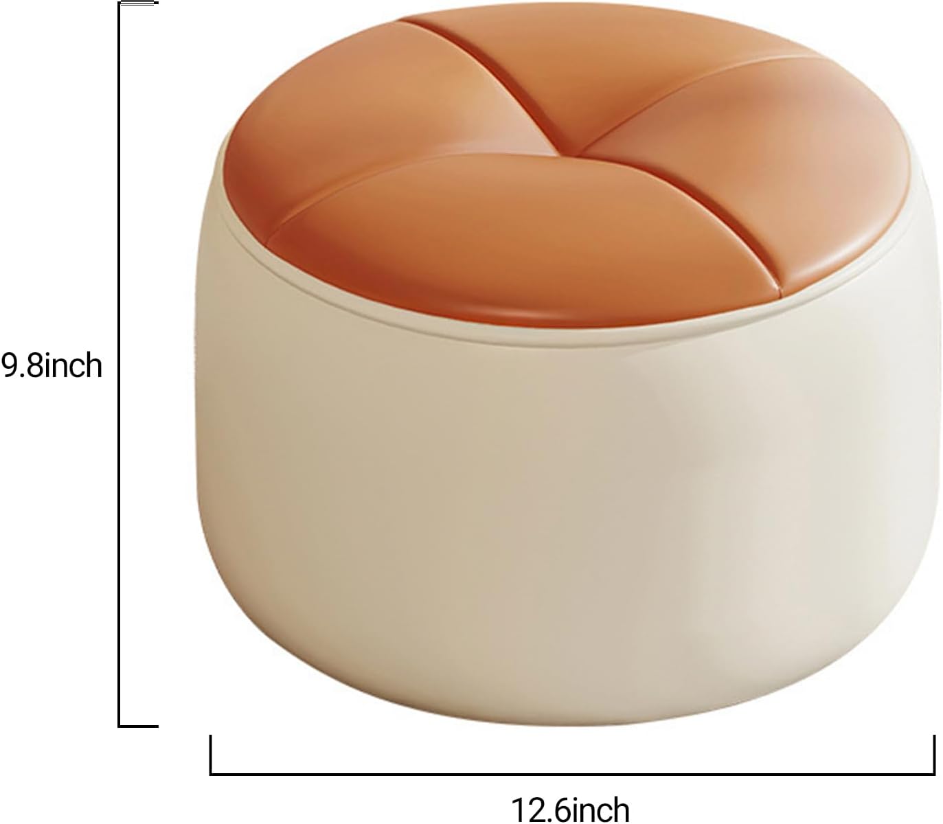 Modern Petal-Top Round Ottoman Stool - Image 3