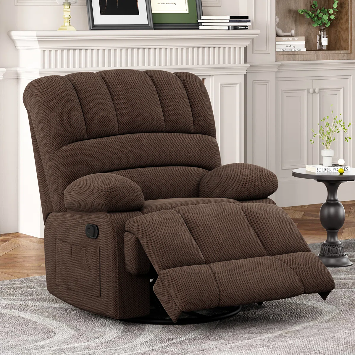 Heald 40.94"W Upholstered Swivel Rocker Recliner - Image 15