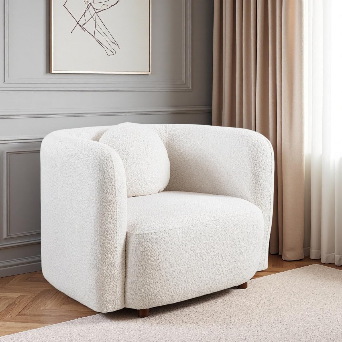 Organic Curved Barrel Chair - Image 4