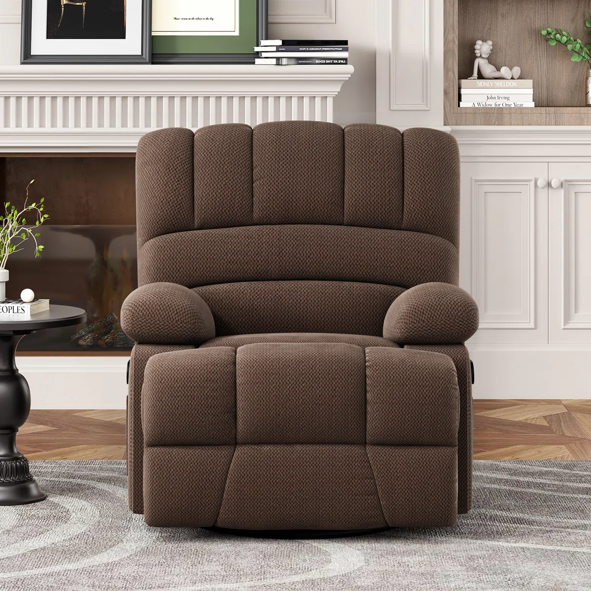 Heald 40.94"W Upholstered Swivel Rocker Recliner - Image 14