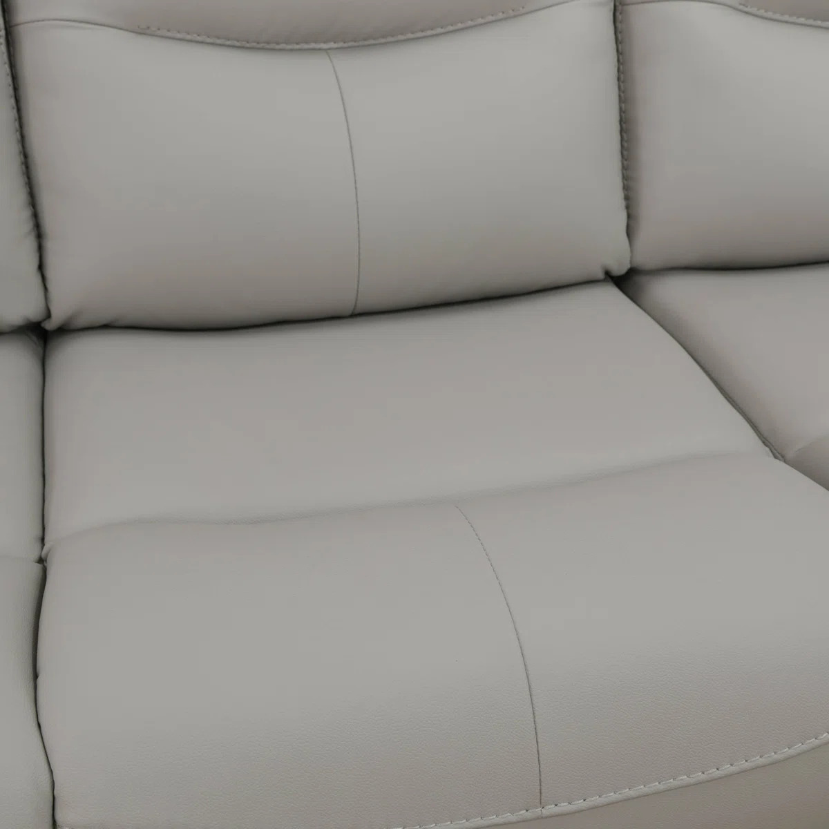 Gray Breathable Leather And 3-Piece Living Room Recliner Sofa Set - Image 4