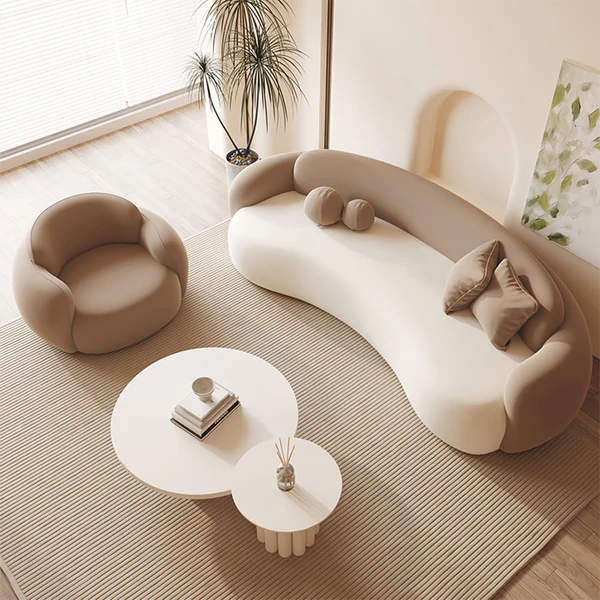 Organic Crescent Swivel Lounge Chair