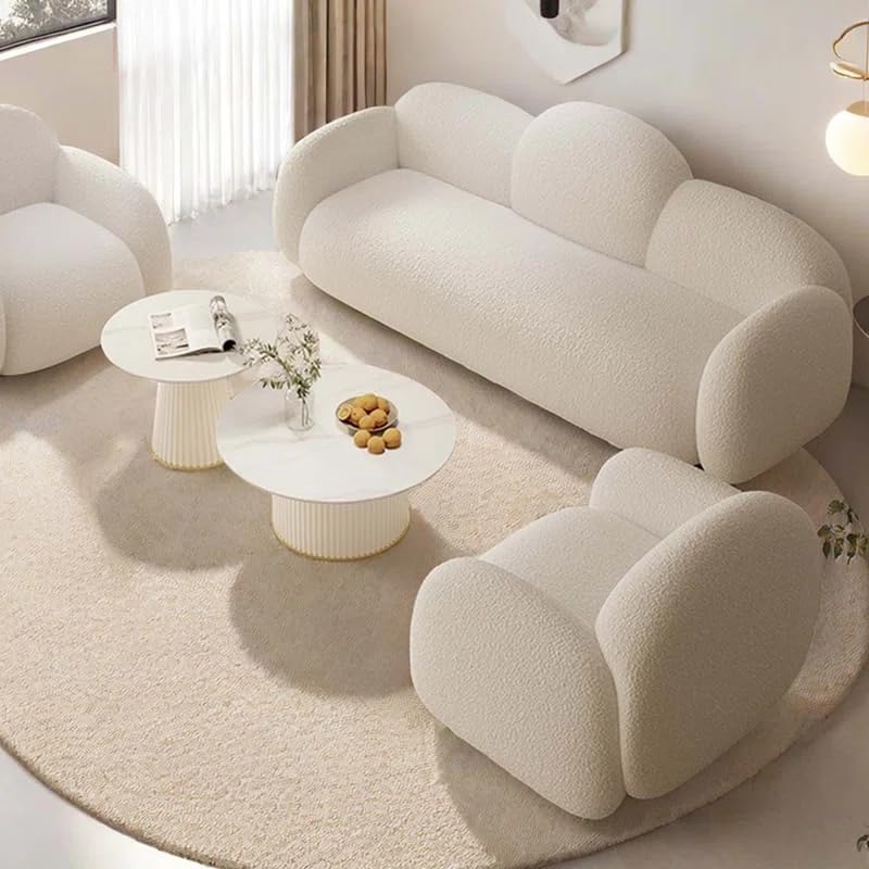 White Boucle Sundae Armchair - Image 6