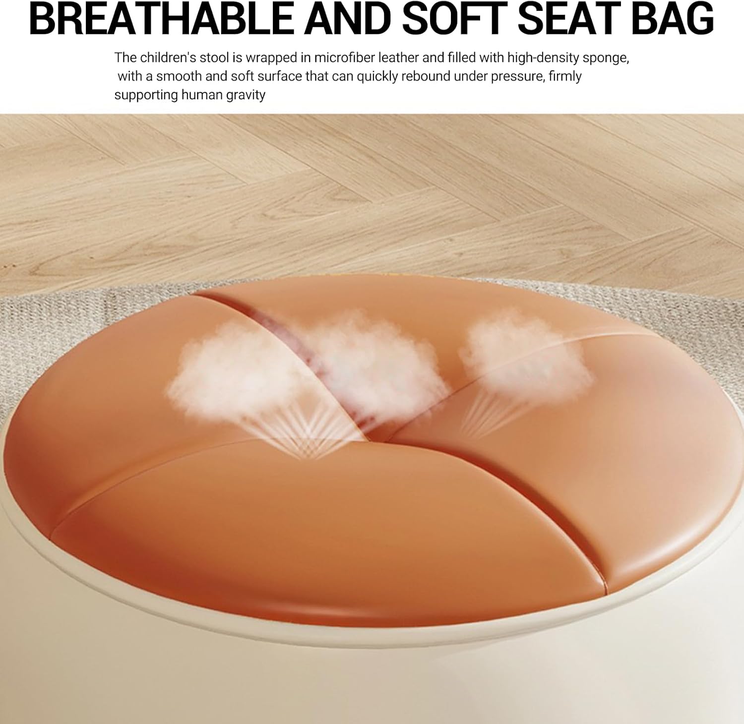 Modern Petal-Top Round Ottoman Stool - Image 5