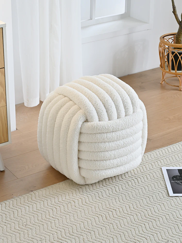 Ribbed Barrel Ottoman Puffy Stool - Image 6