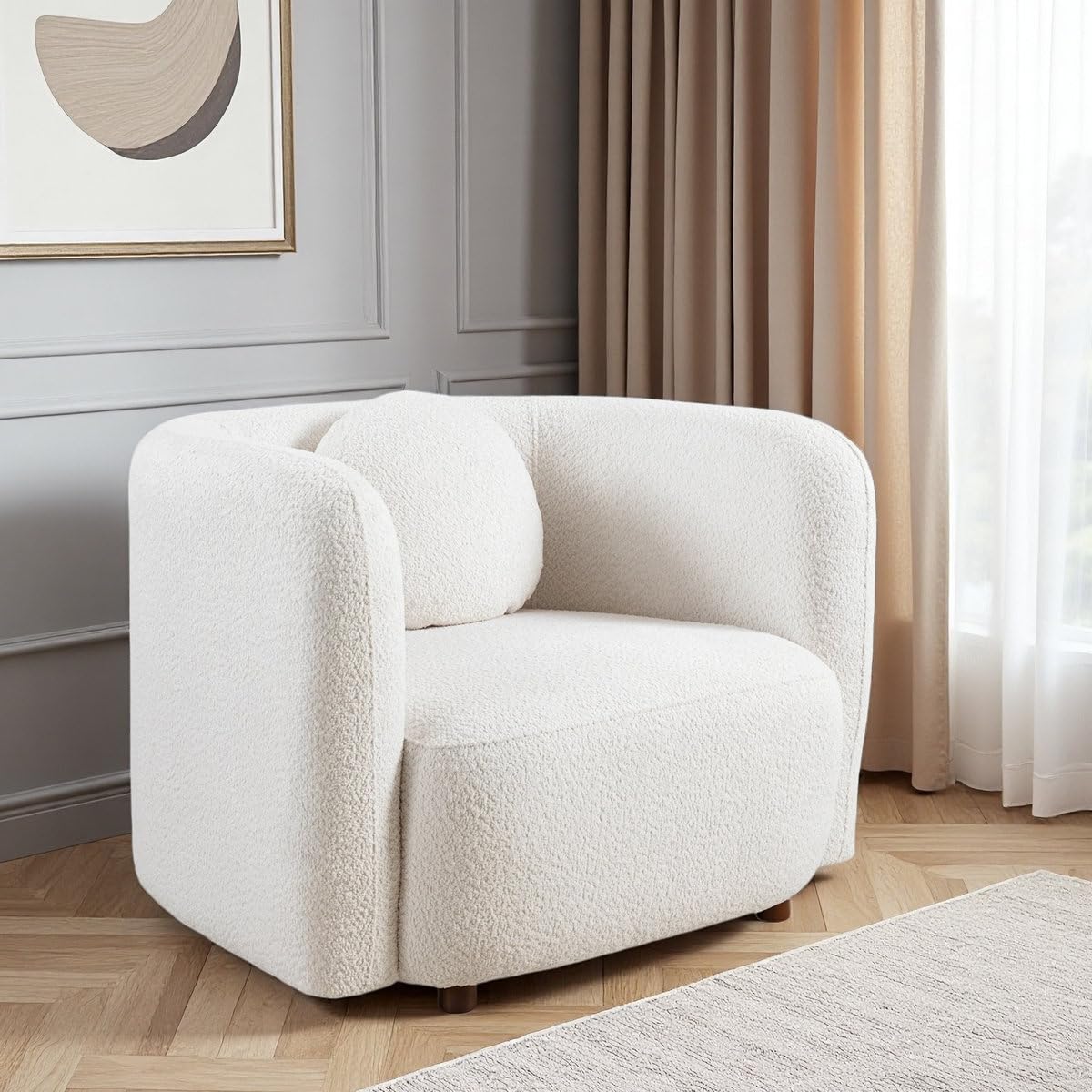 Organic Curved Barrel Chair - Image 6