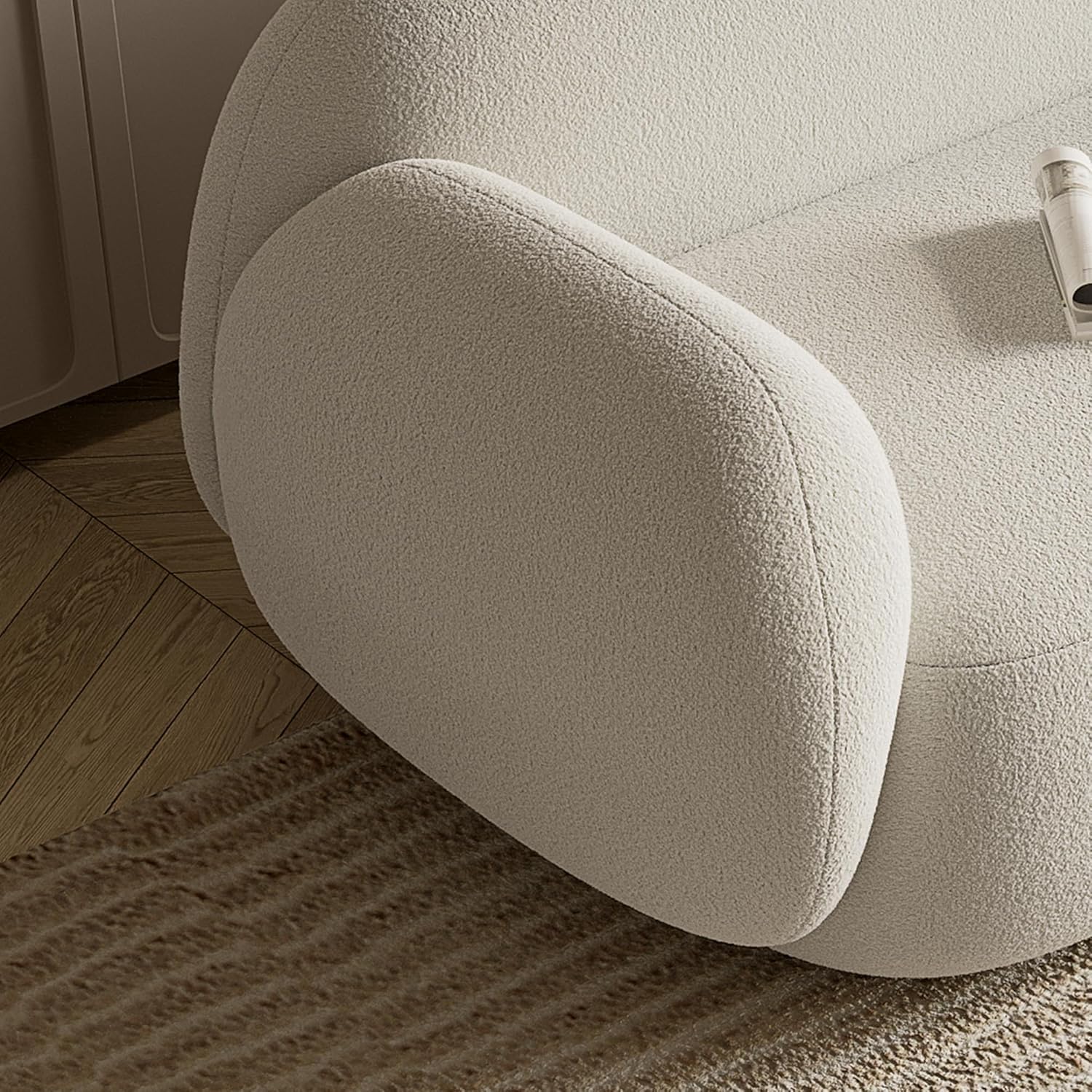 White Boucle Sundae Armchair - Image 2
