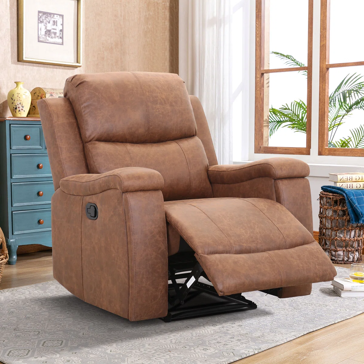 Chesa 2 Piece Faux Leather Reclining Living Room Set with Hidden Cupholder - Image 8
