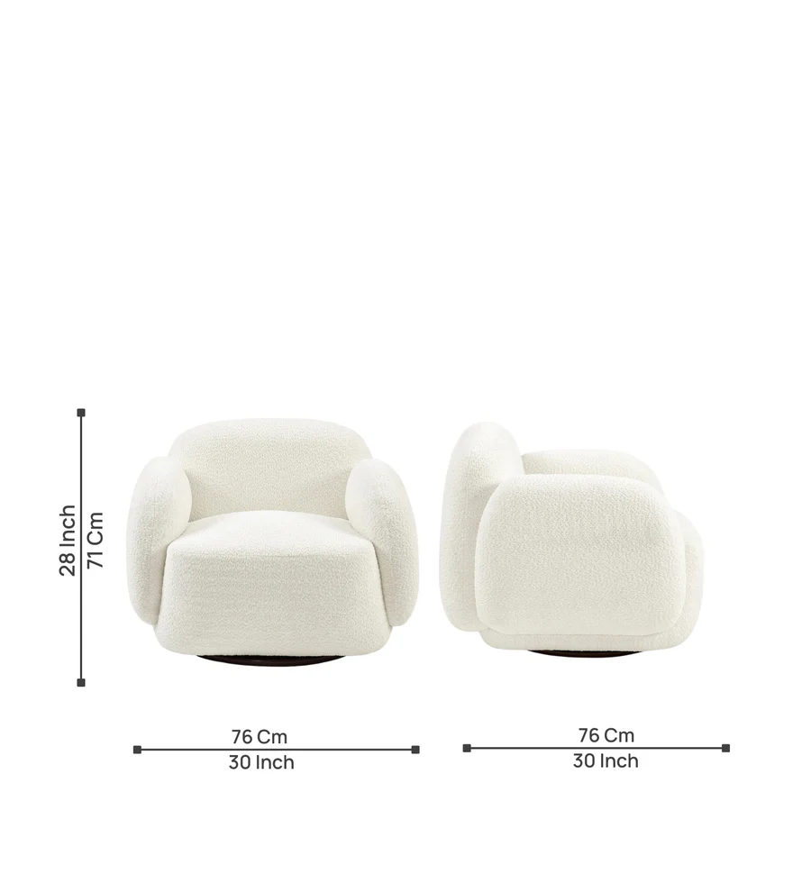 White Boucle Sundae Armchair - Image 3