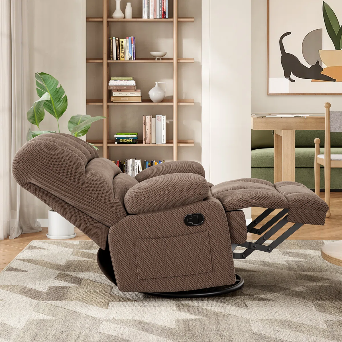 Heald 40.94"W Upholstered Swivel Rocker Recliner - Image 10