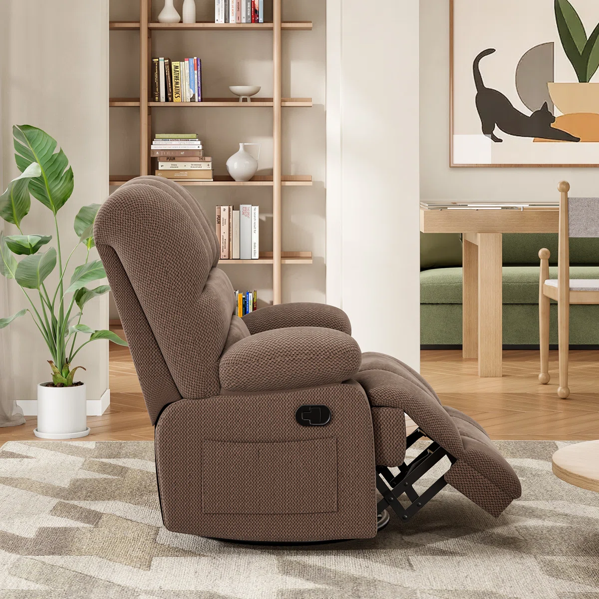 Heald 40.94"W Upholstered Swivel Rocker Recliner - Image 9