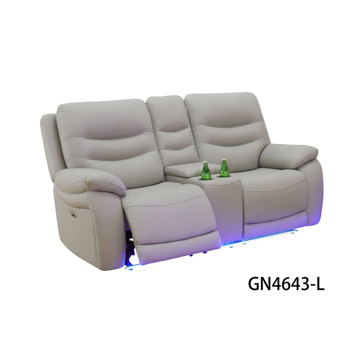 Gray Breathable Leather And 3-Piece Living Room Recliner Sofa Set - Image 9