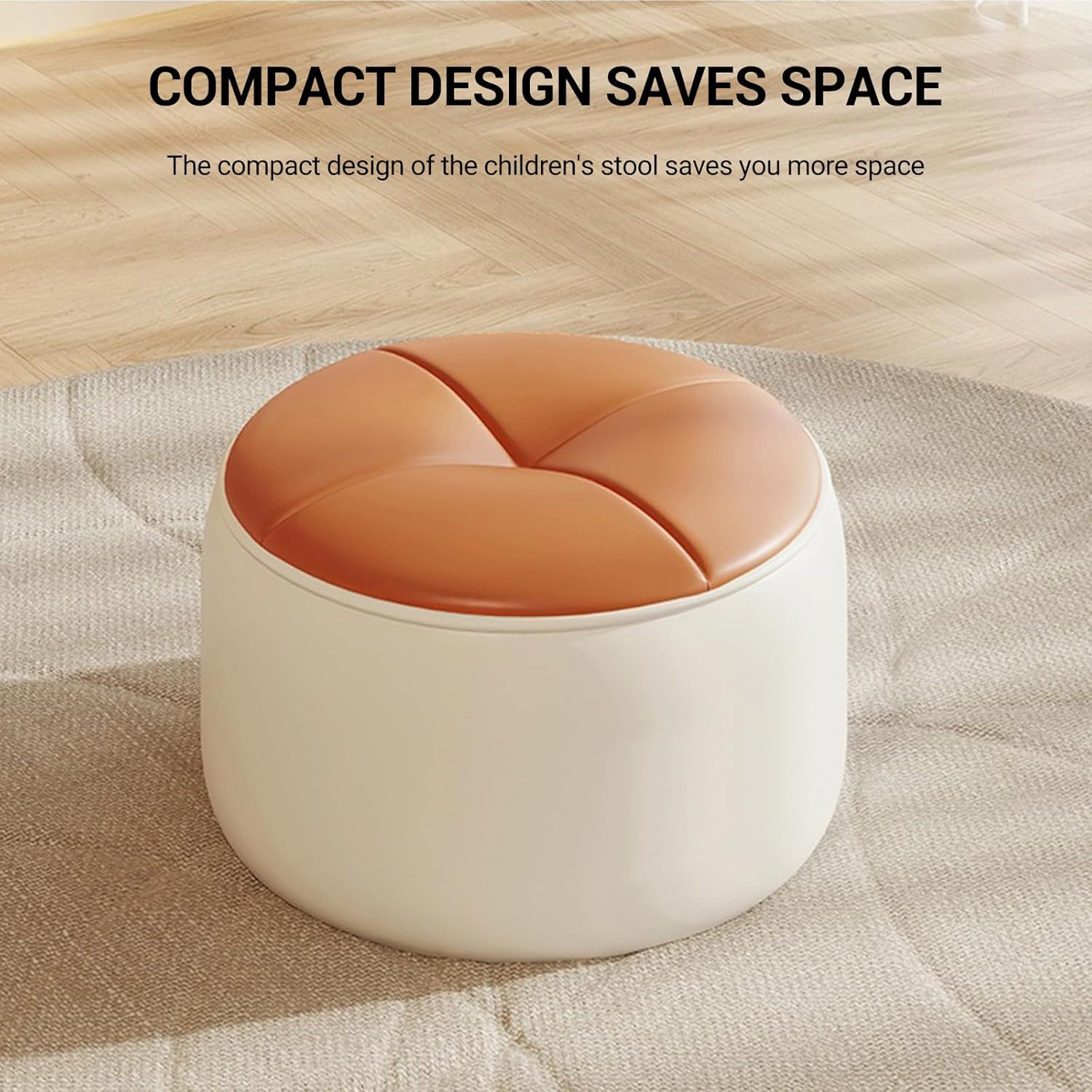 Modern Petal-Top Round Ottoman Stool - Image 9