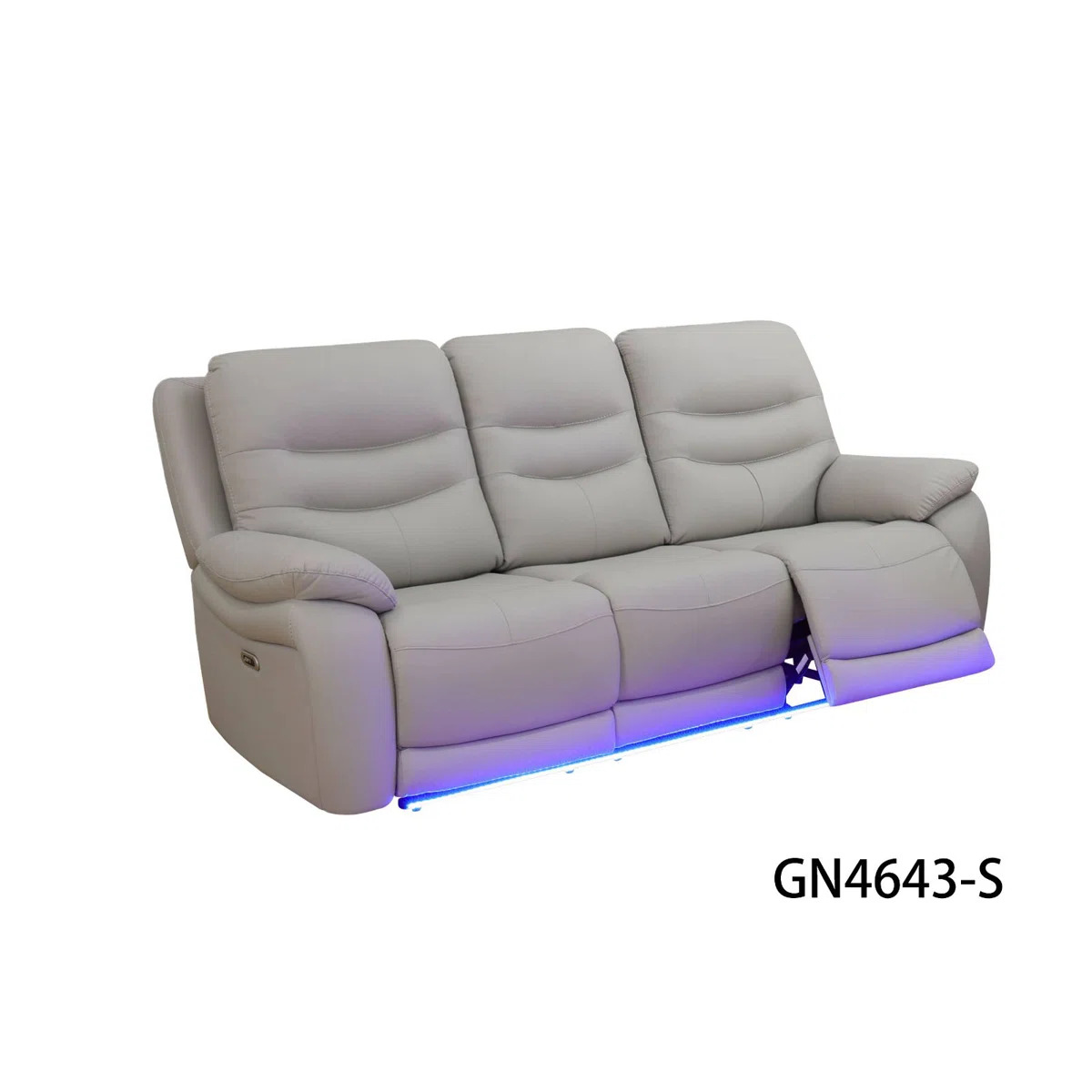 Gray Breathable Leather And 3-Piece Living Room Recliner Sofa Set - Image 10