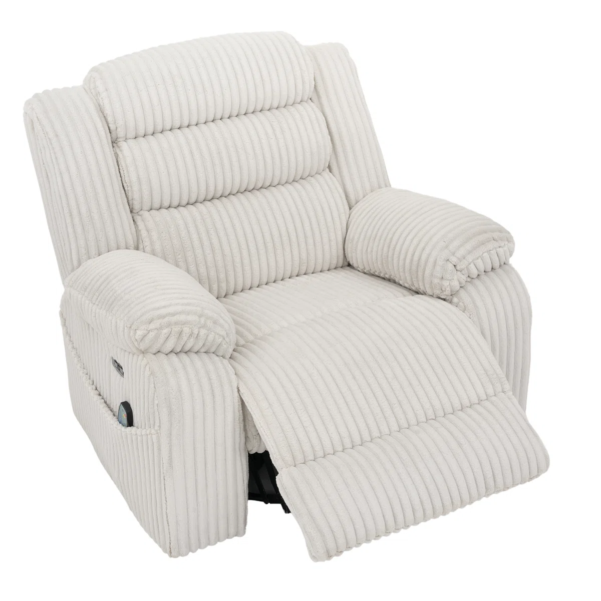 Extra Wide Rocker Power Recliner Chair 270° Swivel With Heat Massage - Usb & Type C Charging Port - Velvet Swivel Reclining Chair For Living Room Bedroom Office - Image 7
