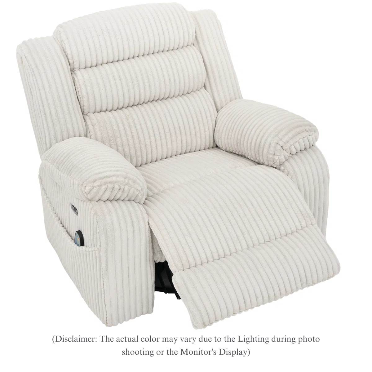 Extra Wide Rocker Power Recliner Chair 270° Swivel With Heat Massage - Usb & Type C Charging Port - Velvet Swivel Reclining Chair For Living Room Bedroom Office - Image 4