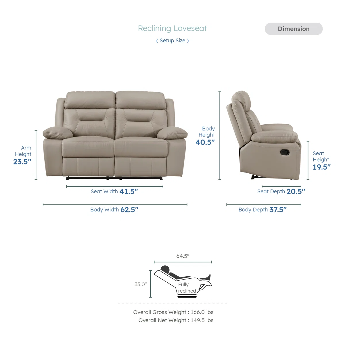 Huskins Modern & Contemporary Manual Reclining 3-Piece Living Room Set with 100% Top Grain Leather Seating Surfaces, Effortless Tab Pull Motion & Foam over Pocket Coils Comfort - Image 2