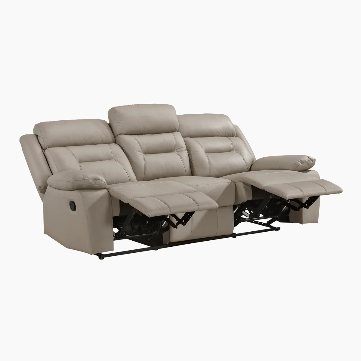 Huskins Modern & Contemporary Manual Reclining 3-Piece Living Room Set with 100% Top Grain Leather Seating Surfaces, Effortless Tab Pull Motion & Foam over Pocket Coils Comfort - Image 7