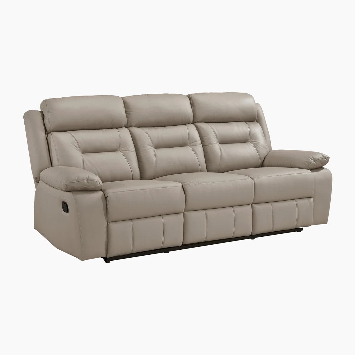 Huskins Modern & Contemporary Manual Reclining 3-Piece Living Room Set with 100% Top Grain Leather Seating Surfaces, Effortless Tab Pull Motion & Foam over Pocket Coils Comfort - Image 6